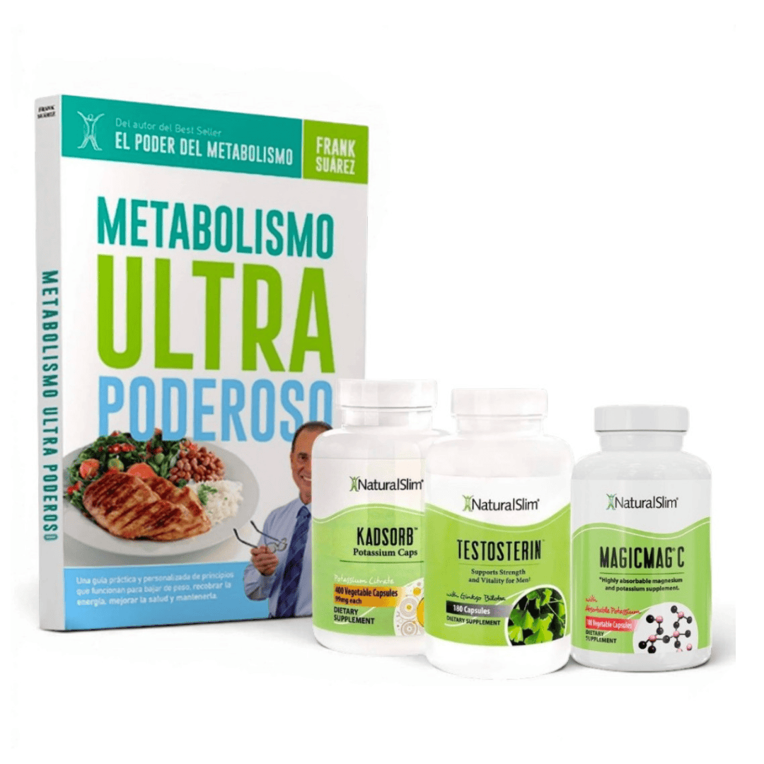 Men's Essentials Kit: MagicMag Capsules, Kadsorb, Testosterin and a Frank Suarez book