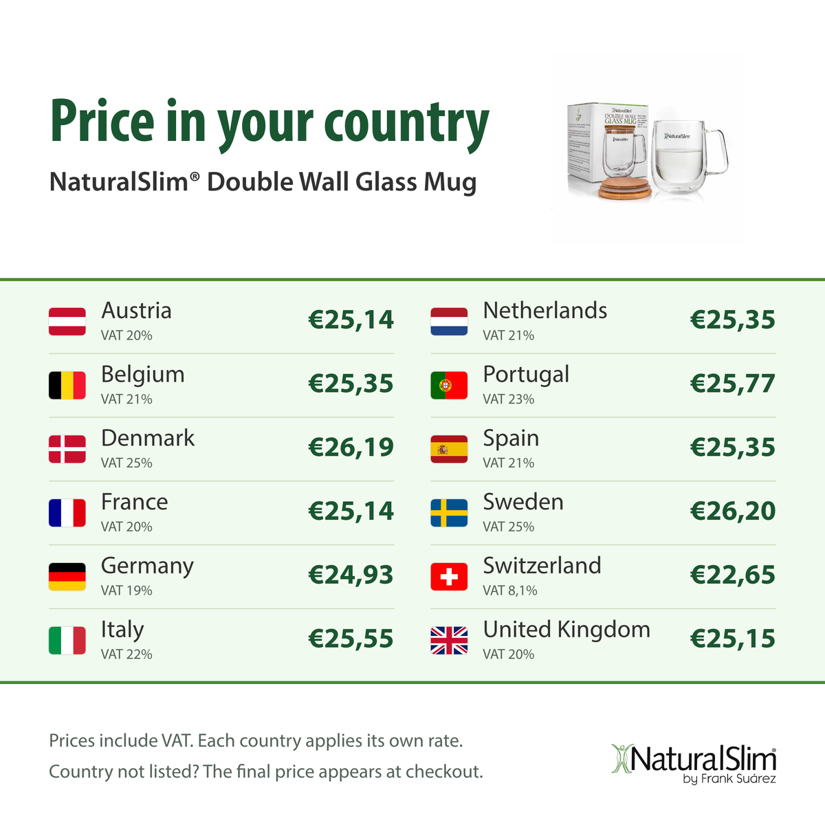 Price in your country: NaturalSlim® Double Wall Glass Mug