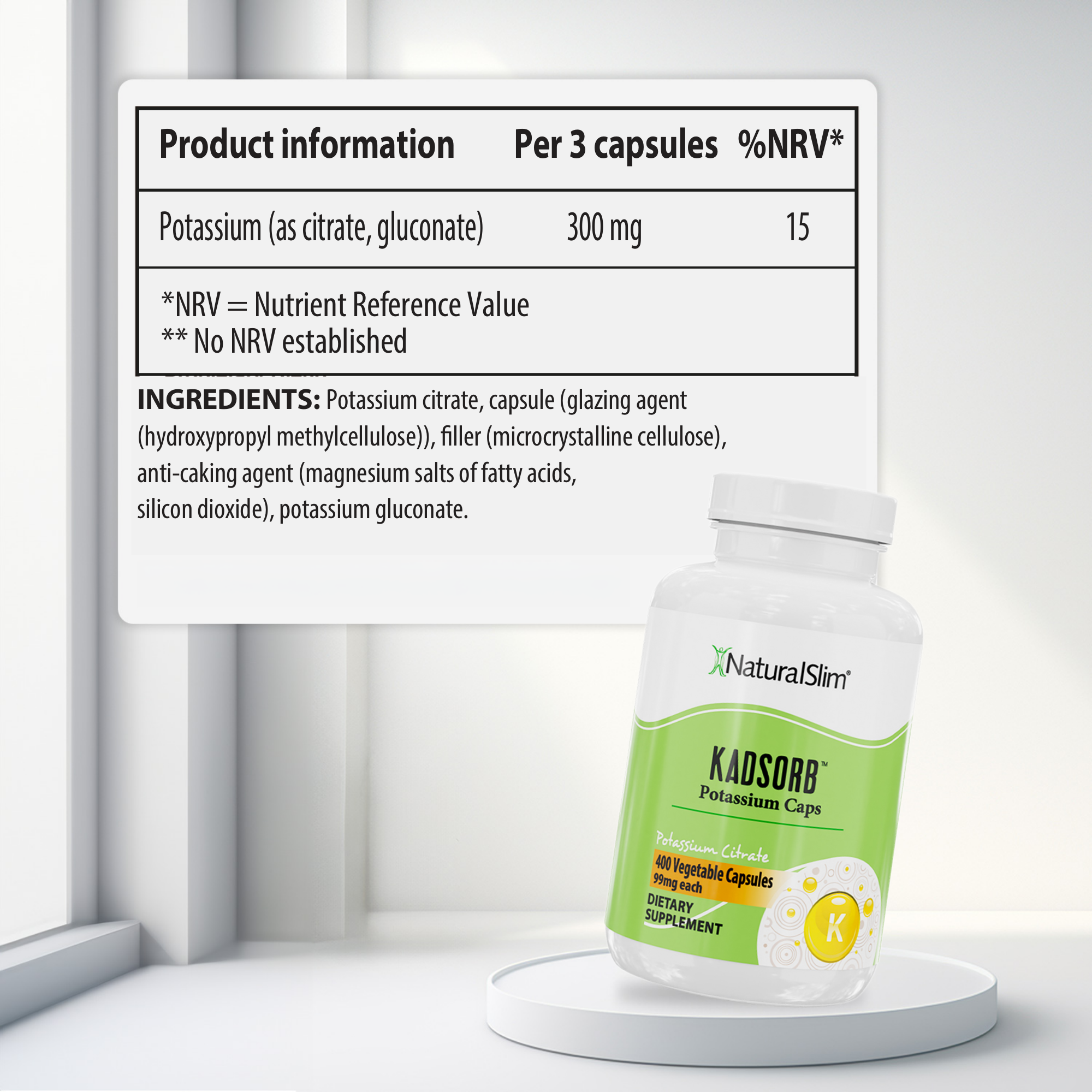 Kadsorb Potassium nutritional information [facts]