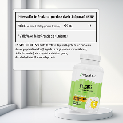 Kadsorb Potassium información nutricional
