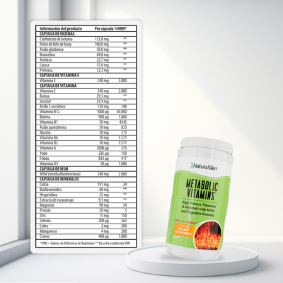 Metabolic Vitamins información nutricional