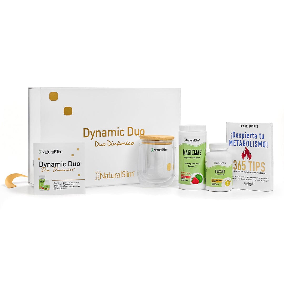 Dynamic Duo Gift Set | MagicMag®, Kadsorb®, Despierta tu Metabolismo! Libro, tazza e confezione regalo con opuscolo informativo| Magnesio