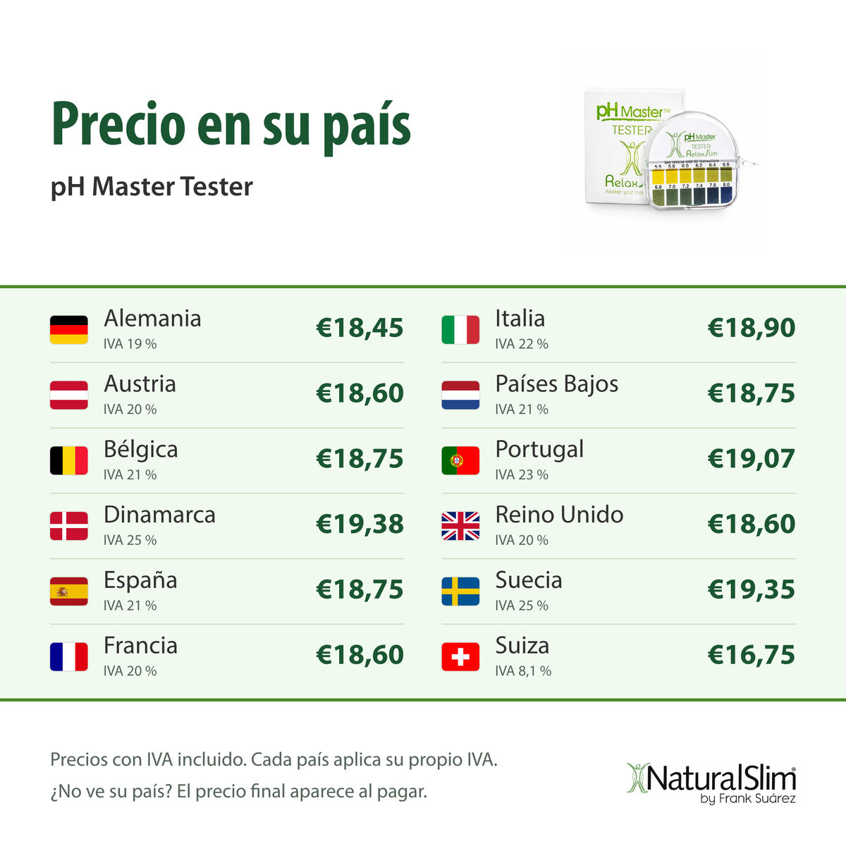 [prices:es] Precio en su país: pH Master Tester